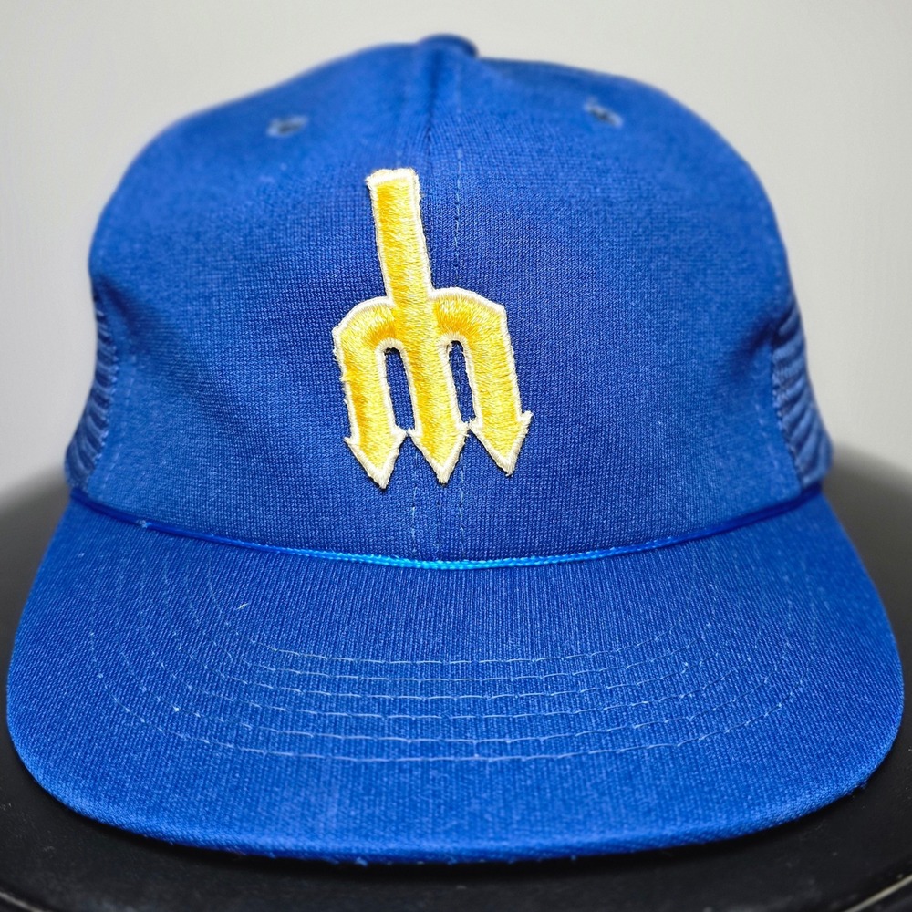 Seattle Mariners Trident 80s Vintage MLB Trucker Snapback Hat